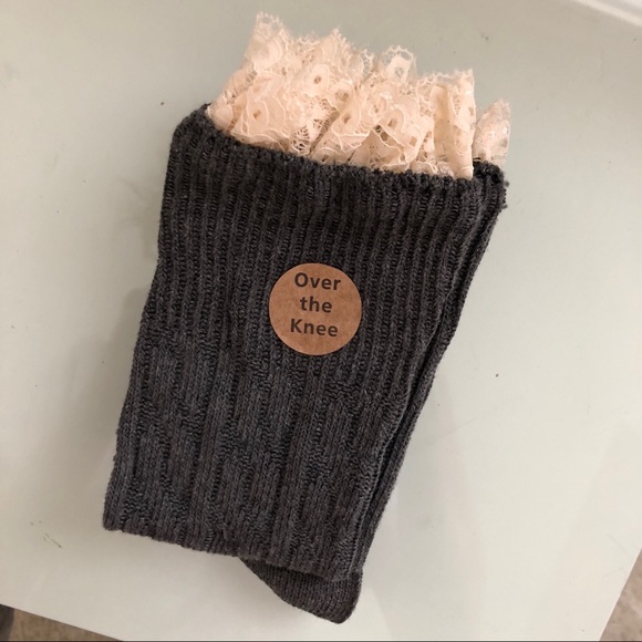 Altar'd State Accessories - Dark gray over the knee boot sock